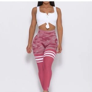 Bombshell Sportswear Rockstar Hibiscus Camo Thigh High leggings